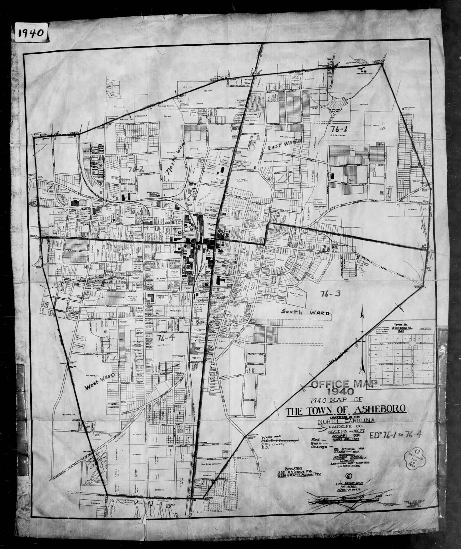 1940 Census Enumeration District Maps - North Carolina - Randolph County - Asheboro - ED 76-1, ED 76-2, ED 76-3, ED 76-4 - NARA - 5834314.jpg