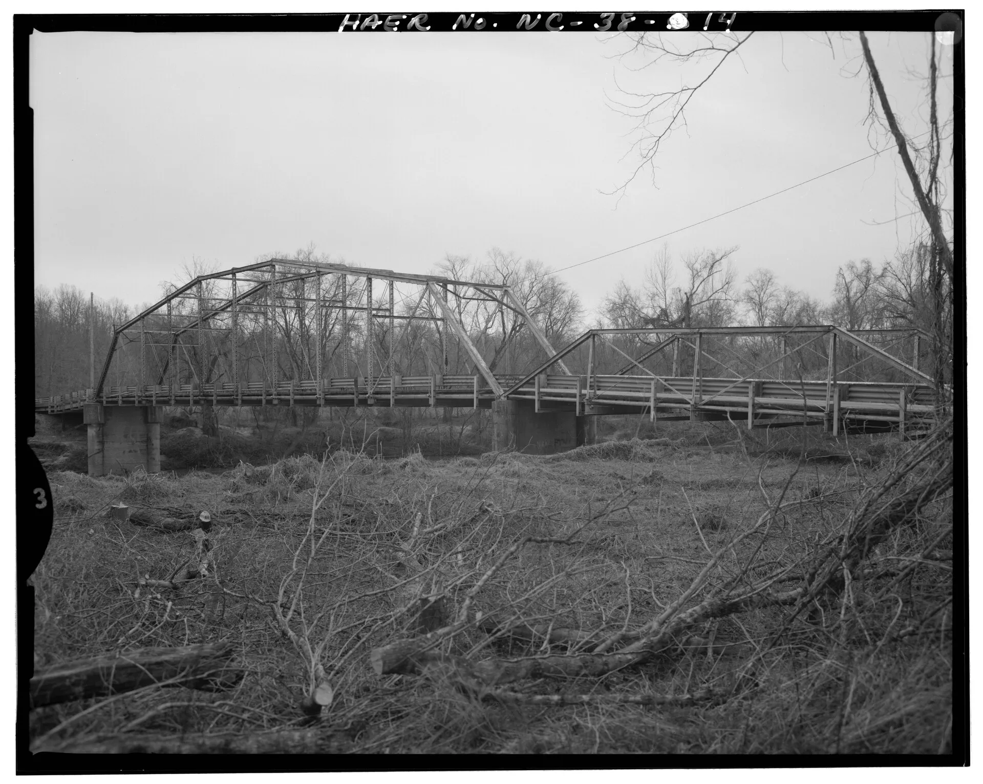 BARREL VIEW OF BRIDGE, FROM SOUTHEAST - Berry Hill Bridge, Spanning Dan River at State Route 1761 (VA State Route 880), Eden, Rockingham County, NC HA