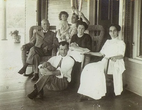 The Pannill family on the porch of their home, Mayodan, North Carolina, 1911. Left-to-right: John Taylor Pannill (father of William); Lucy Lee Pannill