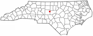 Adapted from Wikipedia's NC county maps by Seth Ilys. en:Category:North Carolina Dot Maps