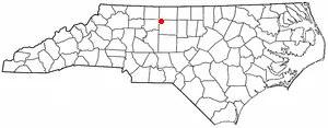 Adapted from Wikipedia's NC county maps by Seth Ilys. en:Category:North Carolina Dot Maps