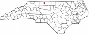 Adapted from Wikipedia's NC county maps by Seth Ilys. en:Category:North Carolina Dot Maps