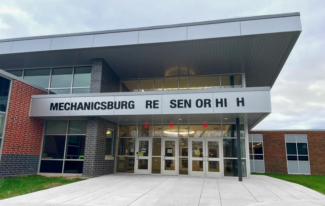 Borough welcome sign greeting visitors to Mechanicsburg (Wikipedia lead image).