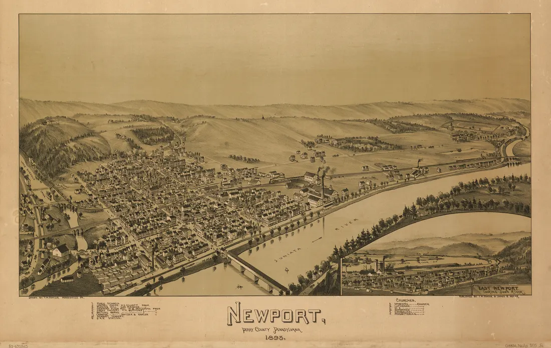 1895 panoramic view of Newport.