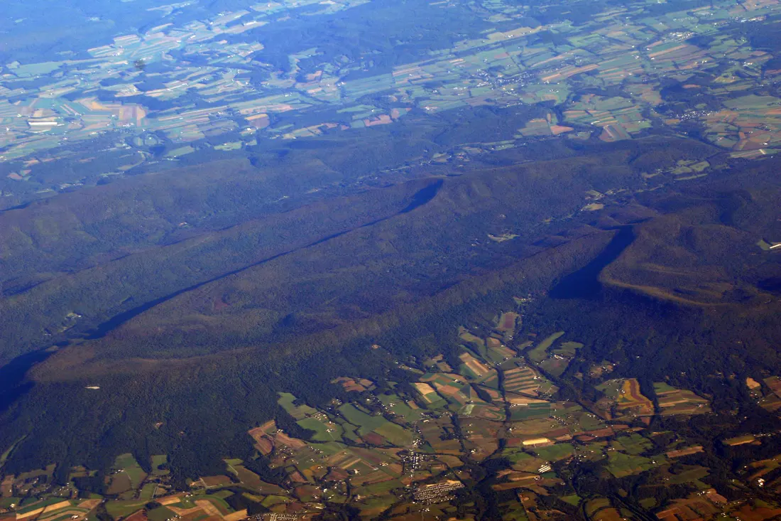 The Cumberland Valley from a high point, showing the valley below Southampton Township's ridgeline area.