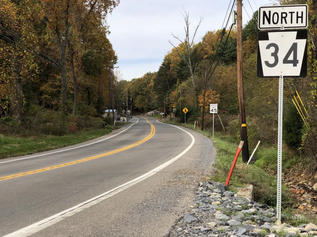 PA 34/PA 274 on the Carroll-Wheatfield township border.