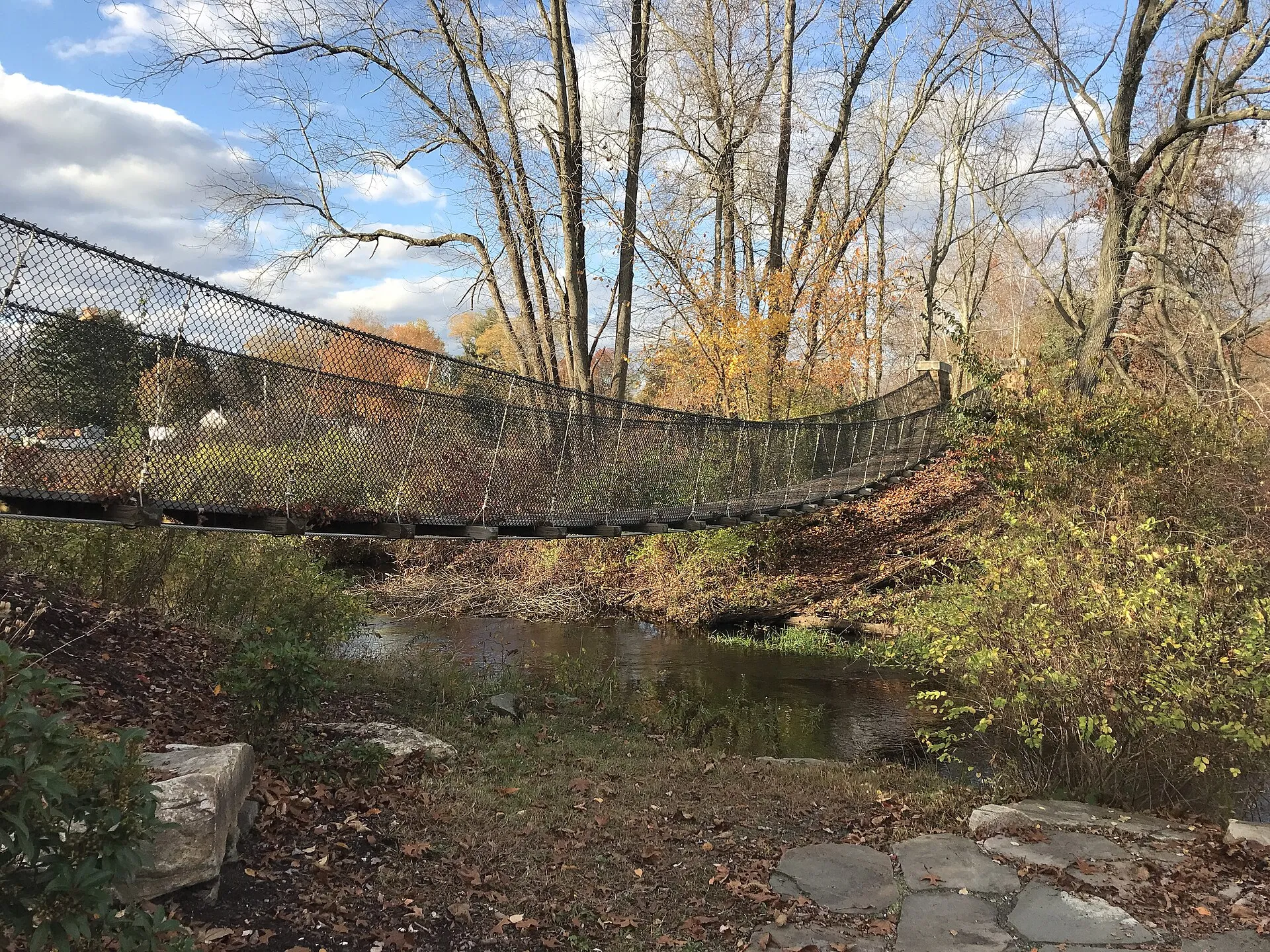 Hockanum River Trail, David Smith Suspended Bridge, Vernon Connecticut.