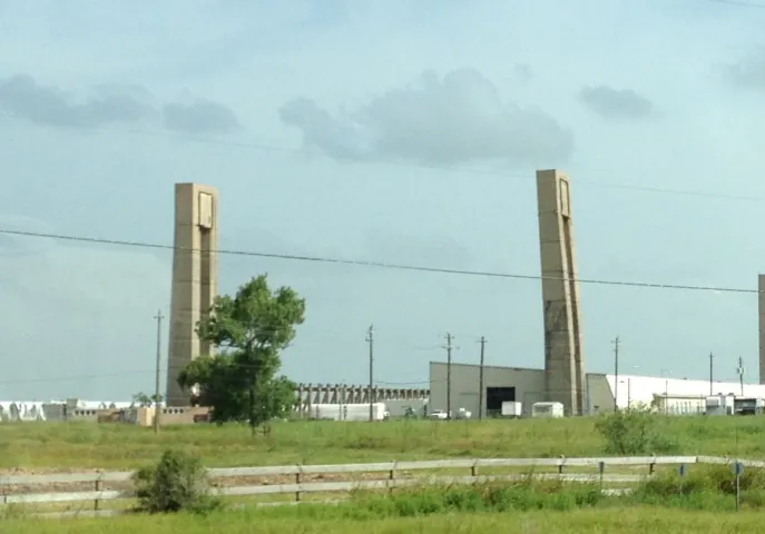 Concrete supports of the WWII Naval Air Station Hitchcock blimp hangar