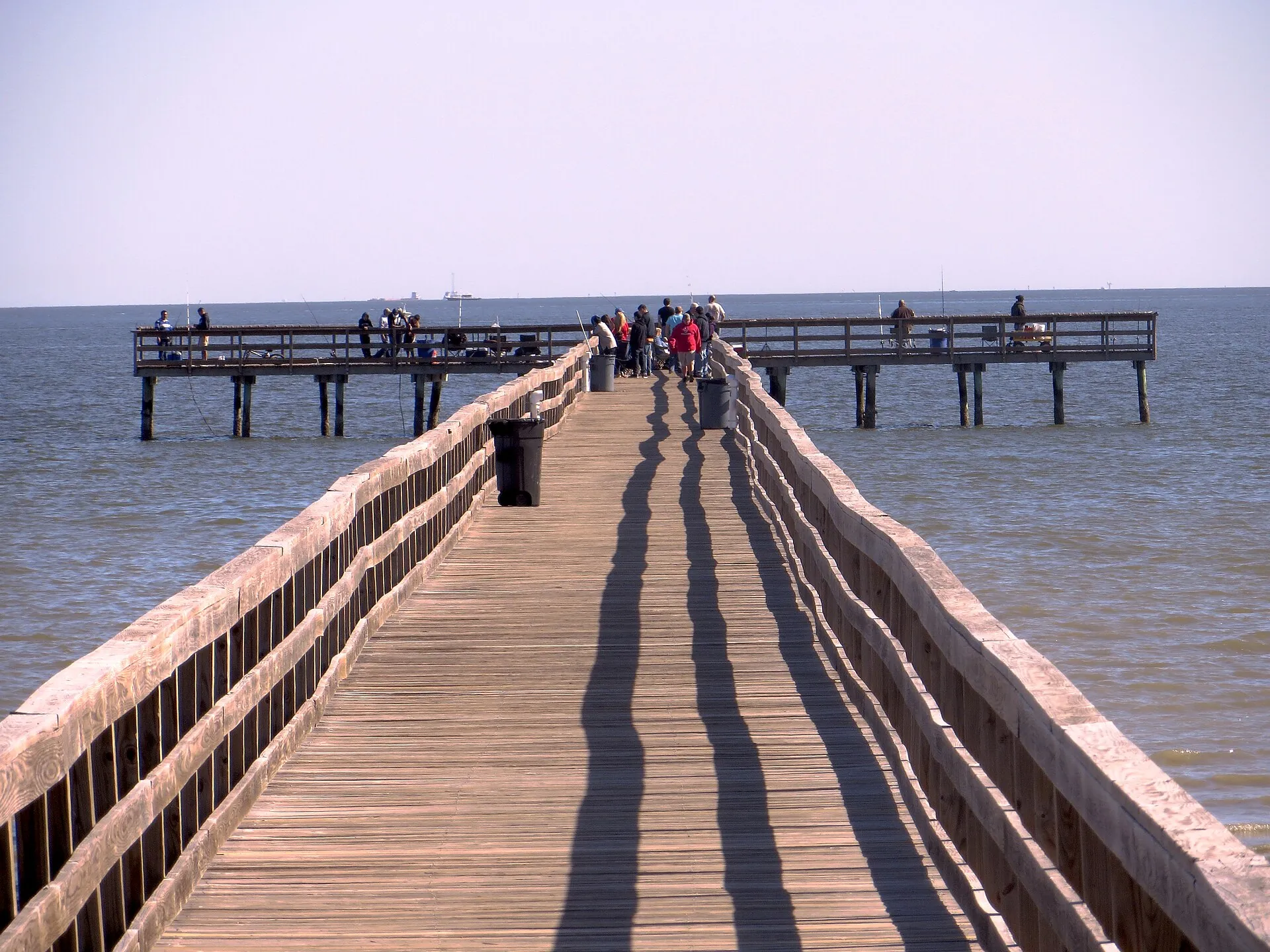 Fishing pier at Pine Gully Park (Seabrook waterfront park on Galveston Bay), 2014