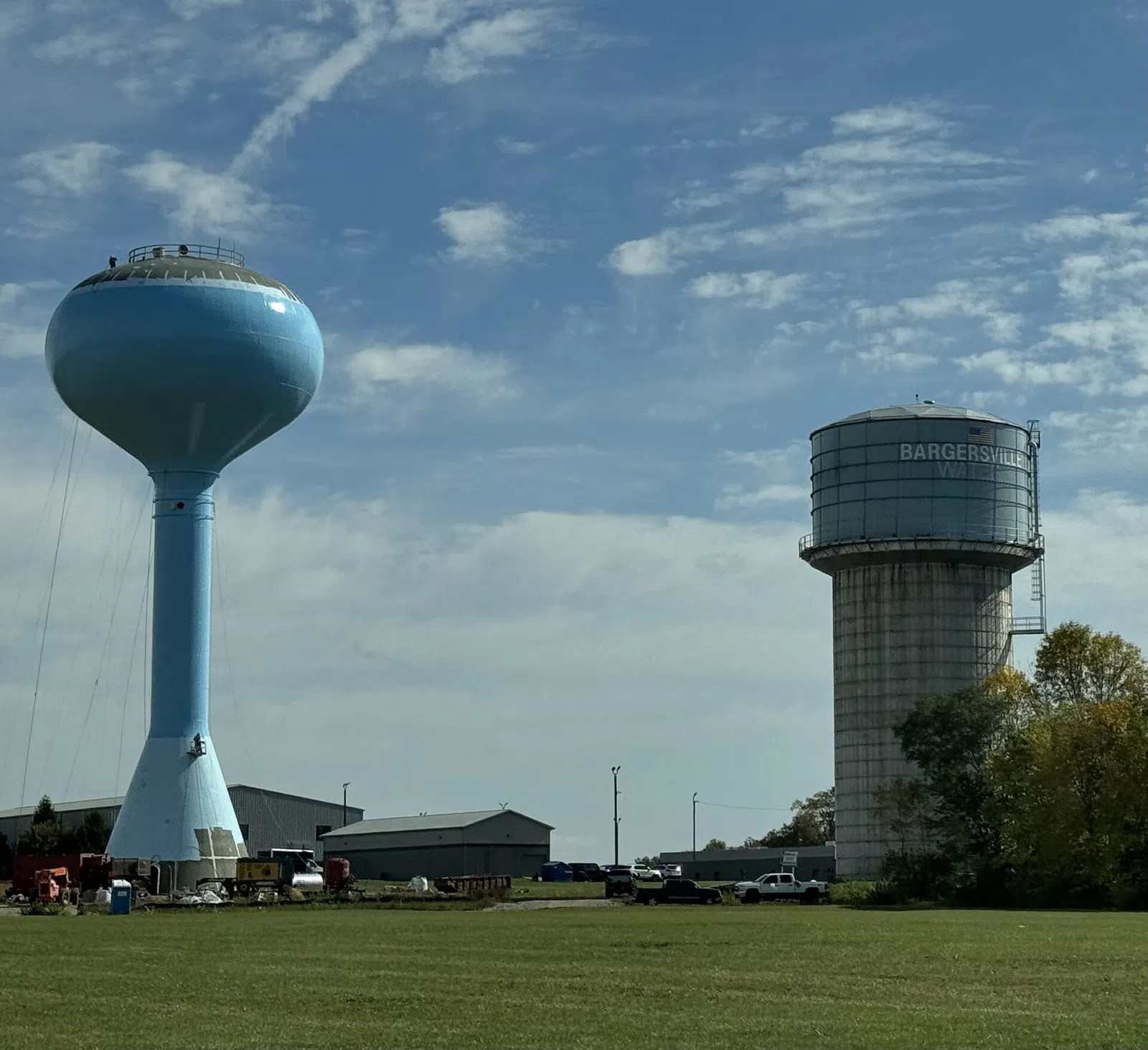 Water towers in Bargersville, Indiana
