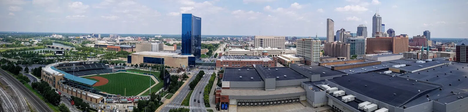 This photo was captured atop the smokestacks of the Perry K. Steam Plant, directly to the southwest of downtown Indianapolis. Victory Field and the In