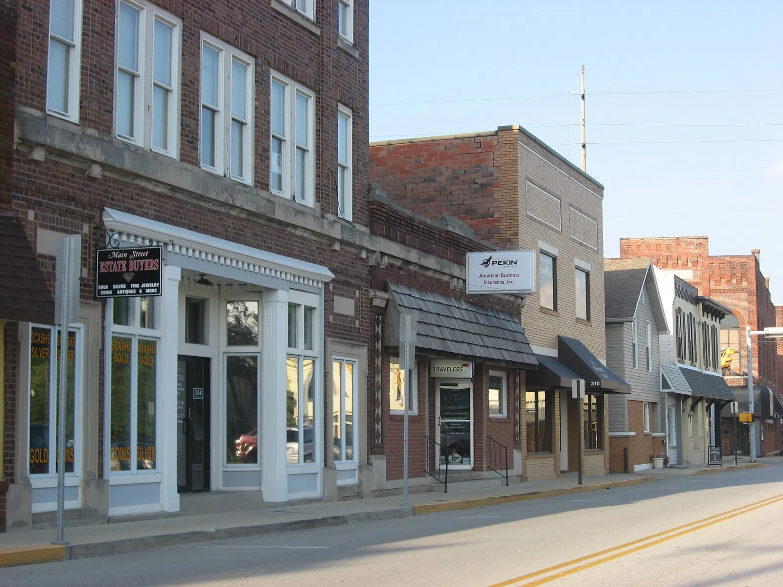 Nearby Greenwood landmark: Buildings on the northern side of the 300 block of W. Main Street in downtown Greenwood, Indiana, United States. This…