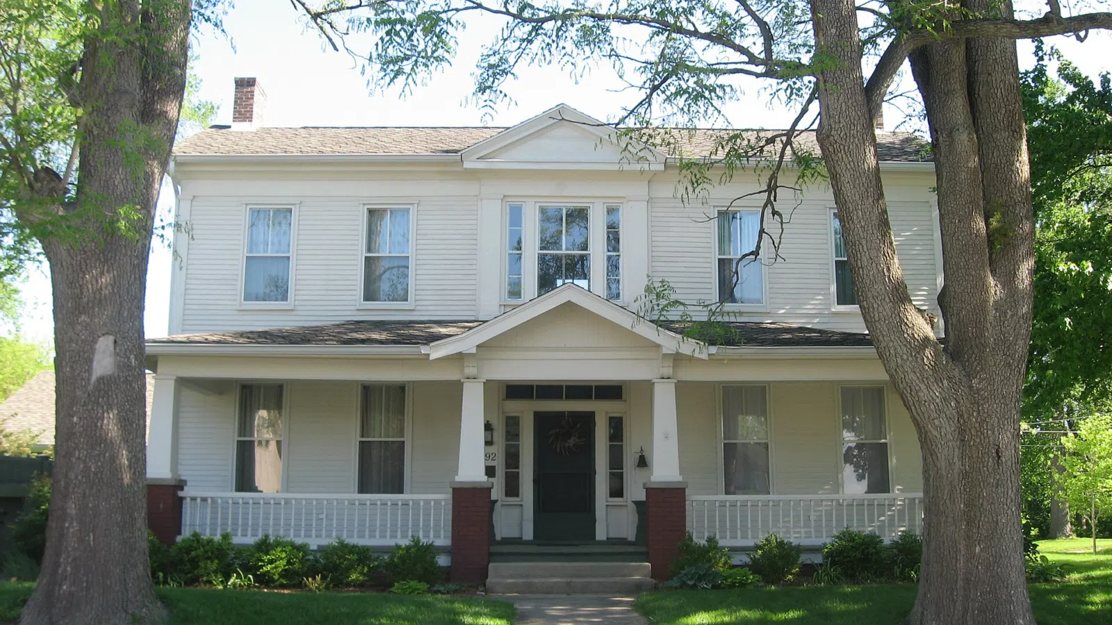 Nearby Danville landmark: Front of the Dr. Jeremiah and Ann Jane DePew House, located at 292 E. Broadway Street in Danville, Indiana, United States.…