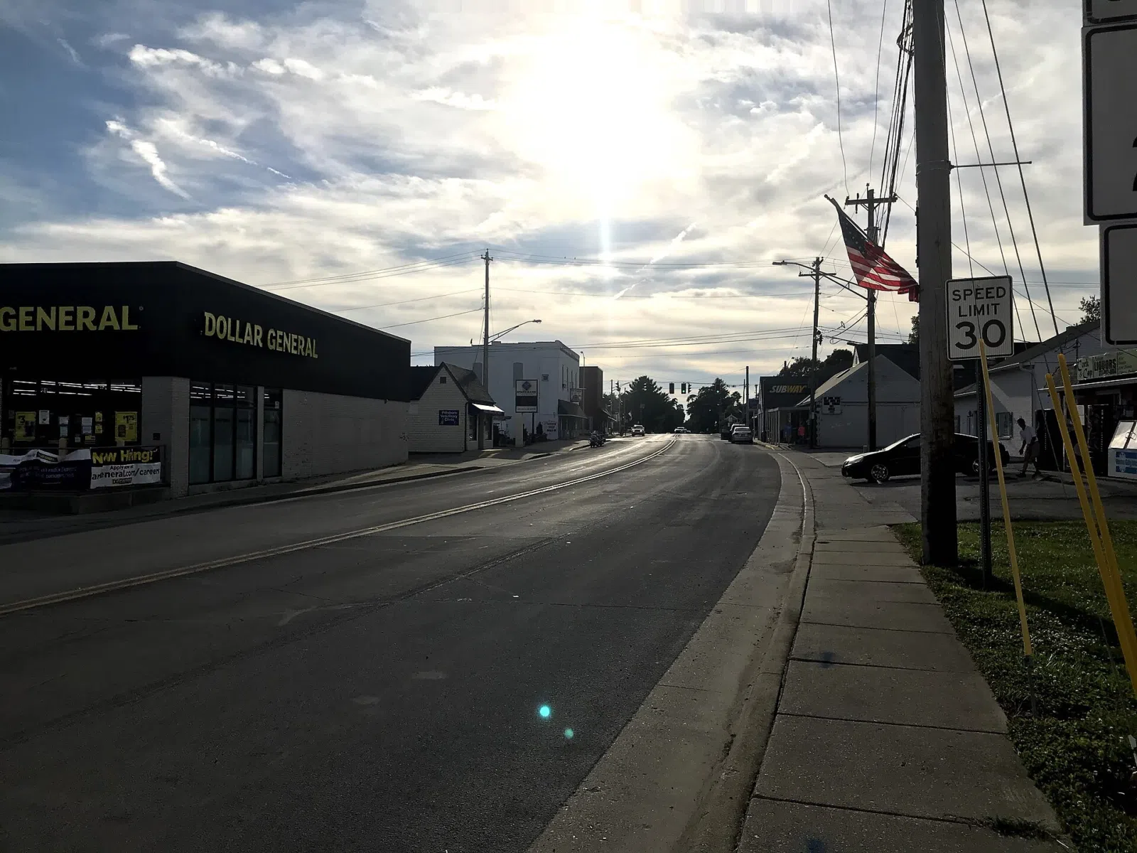Looking west on Main Street, Pittsboro