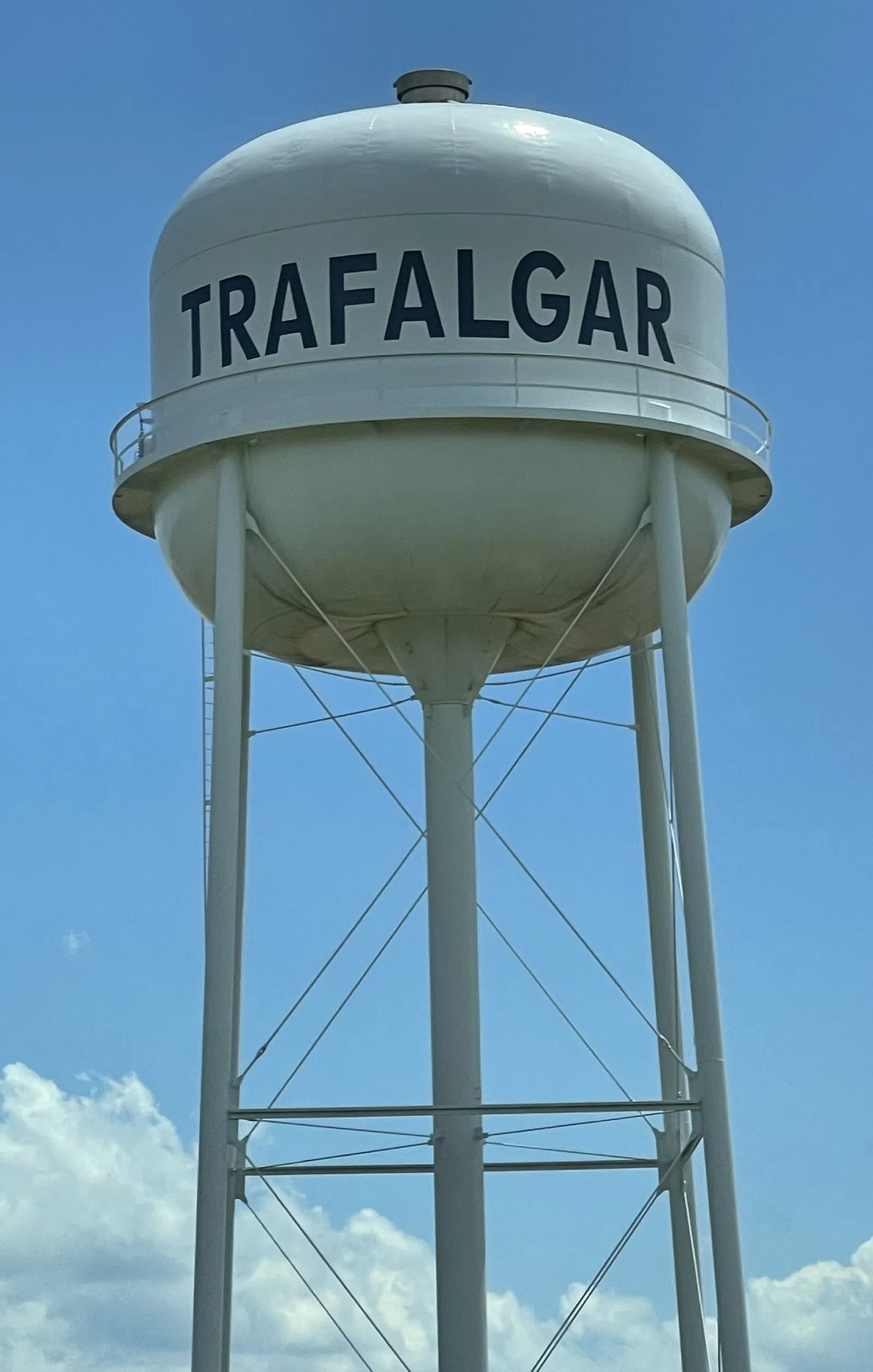 Water towers in Trafalgar, Indiana
