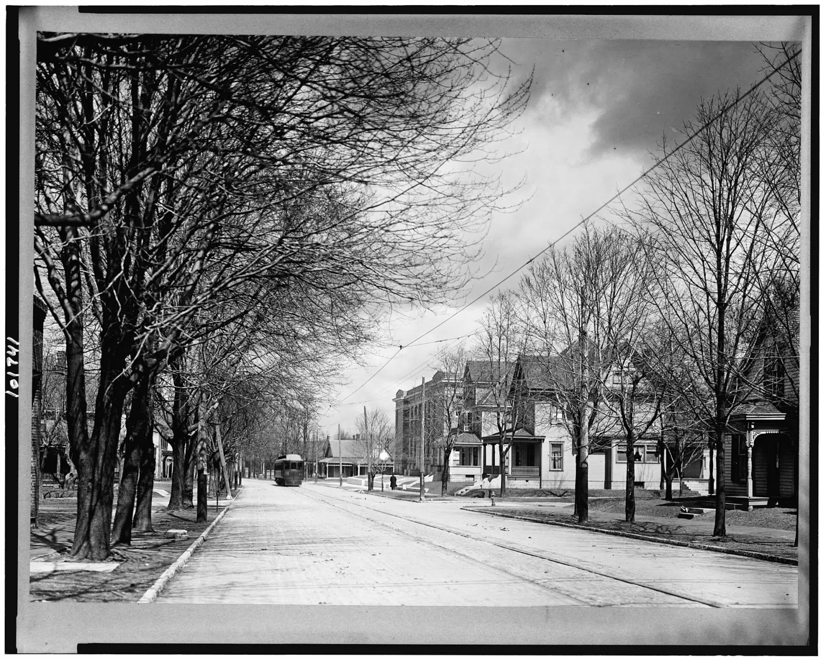 Nearby Lebanon landmark: Street view with streetcar in background, Lebanon, Indiana