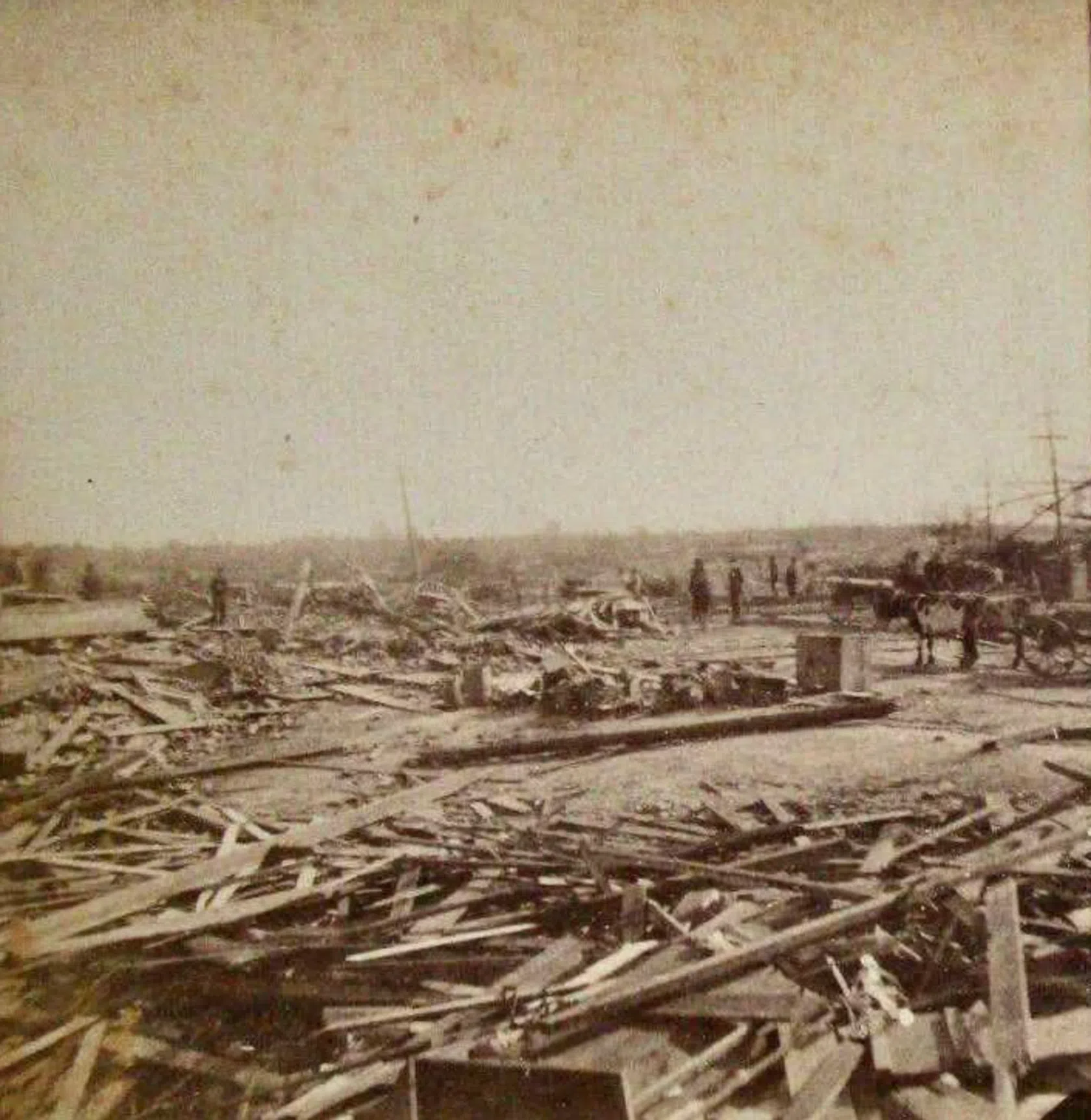 Downtown Beauregard after the 1883 cyclone
