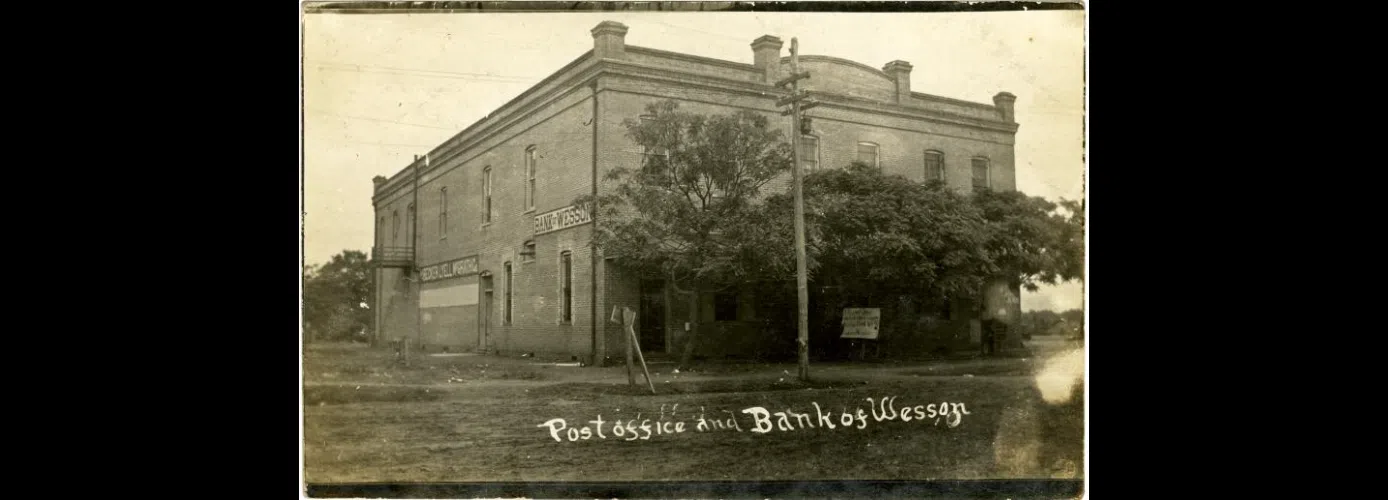 Post Office and Bank of Wesson (historic photograph)