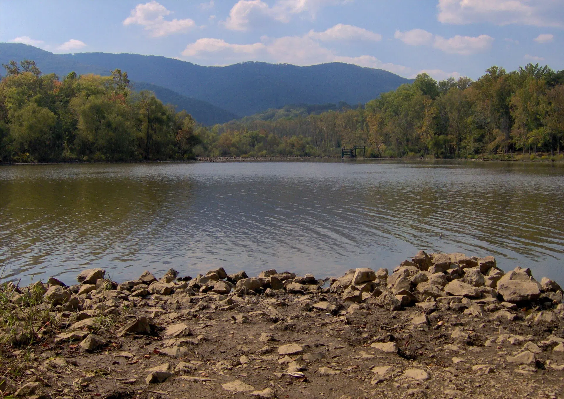 Cove Lake at Cove Lake State Park near Caryville, Tennessee, with Cross Mountain in the distance