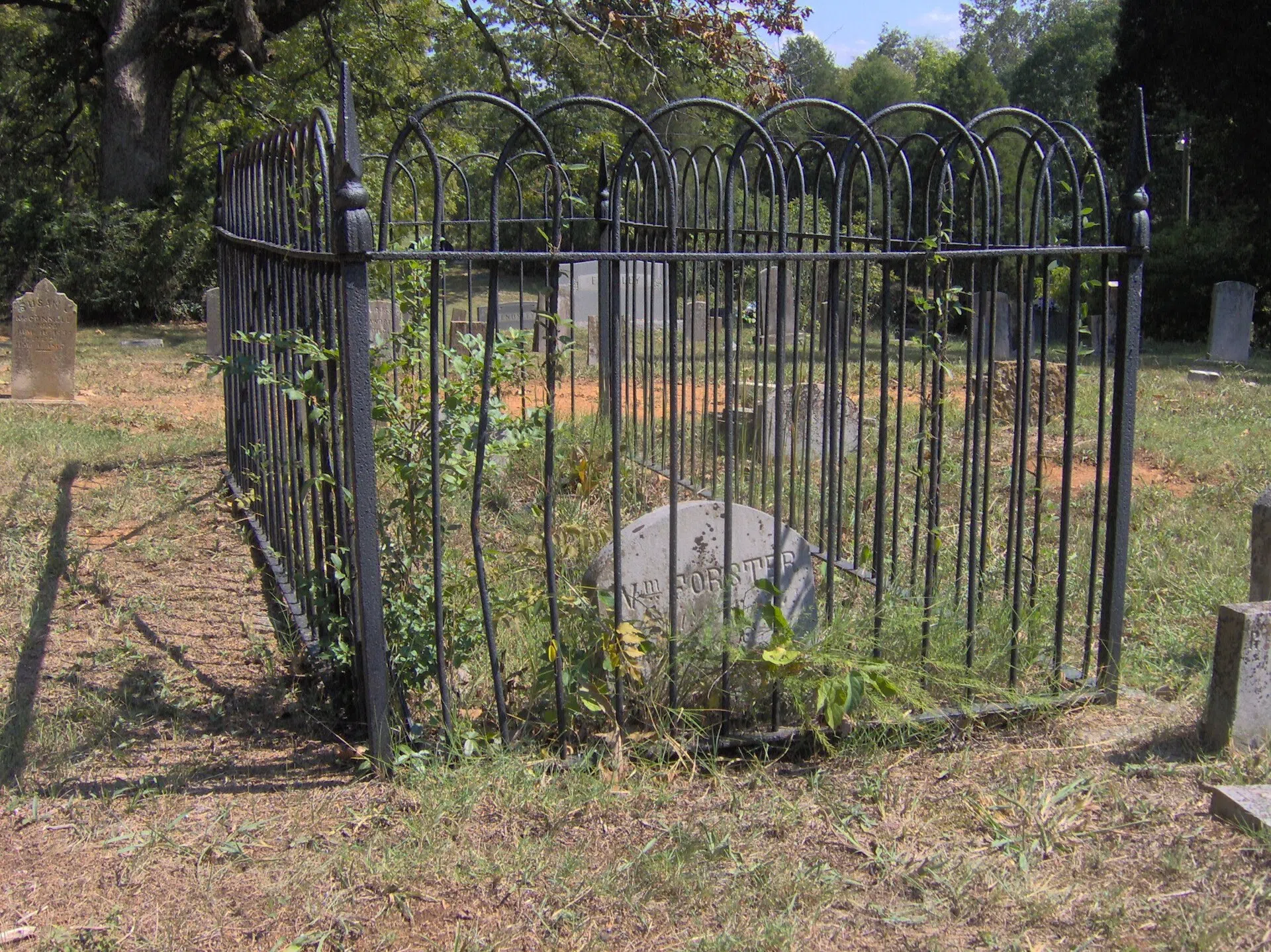 The grave of Quaker leader William Forster (1784–1854) at the Friendsville Cemetery, behind the Friends Meeting House