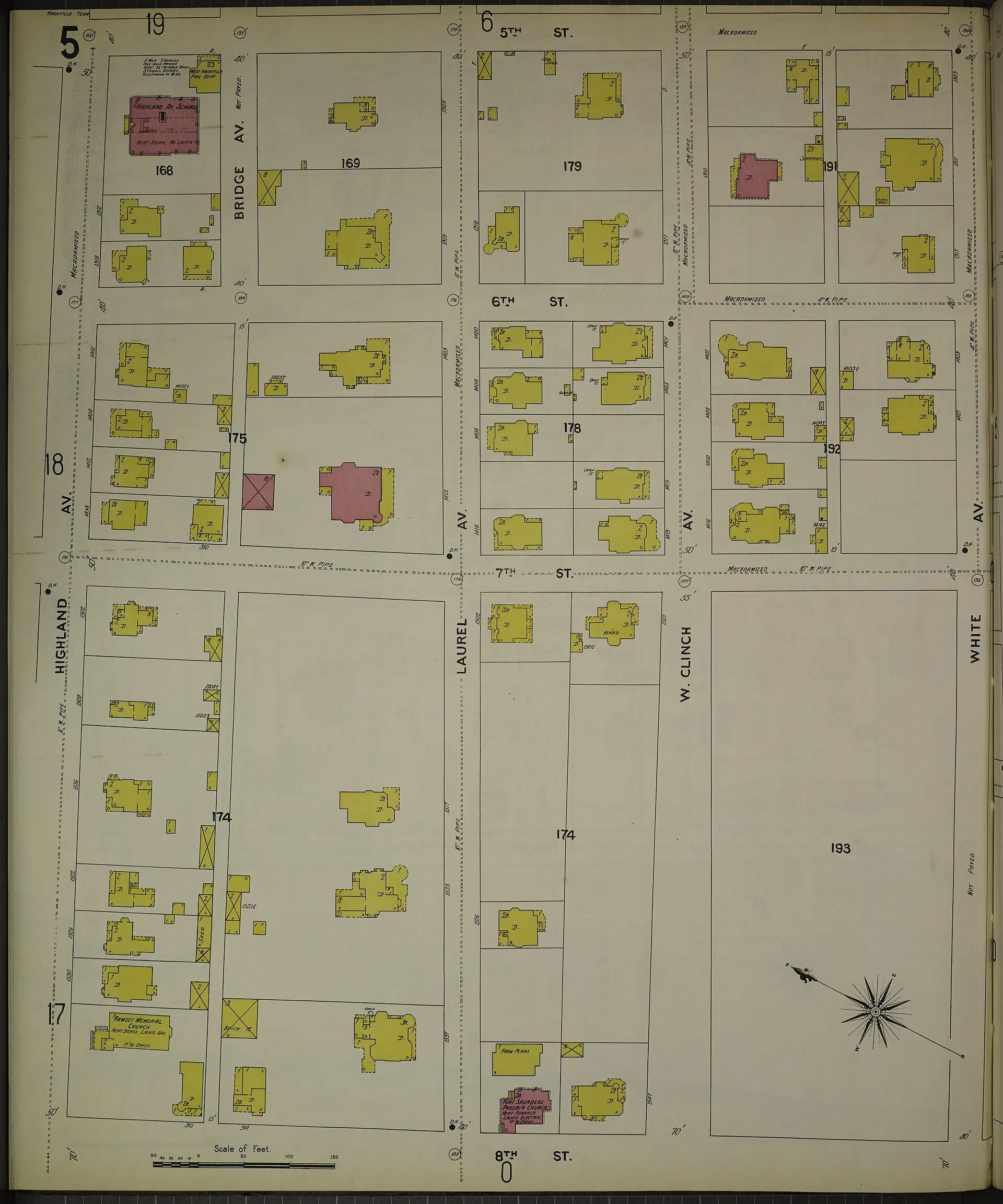 Sanborn Fire Insurance Map from Knoxville, Knox County, Tennessee, 1903, Plate 0005