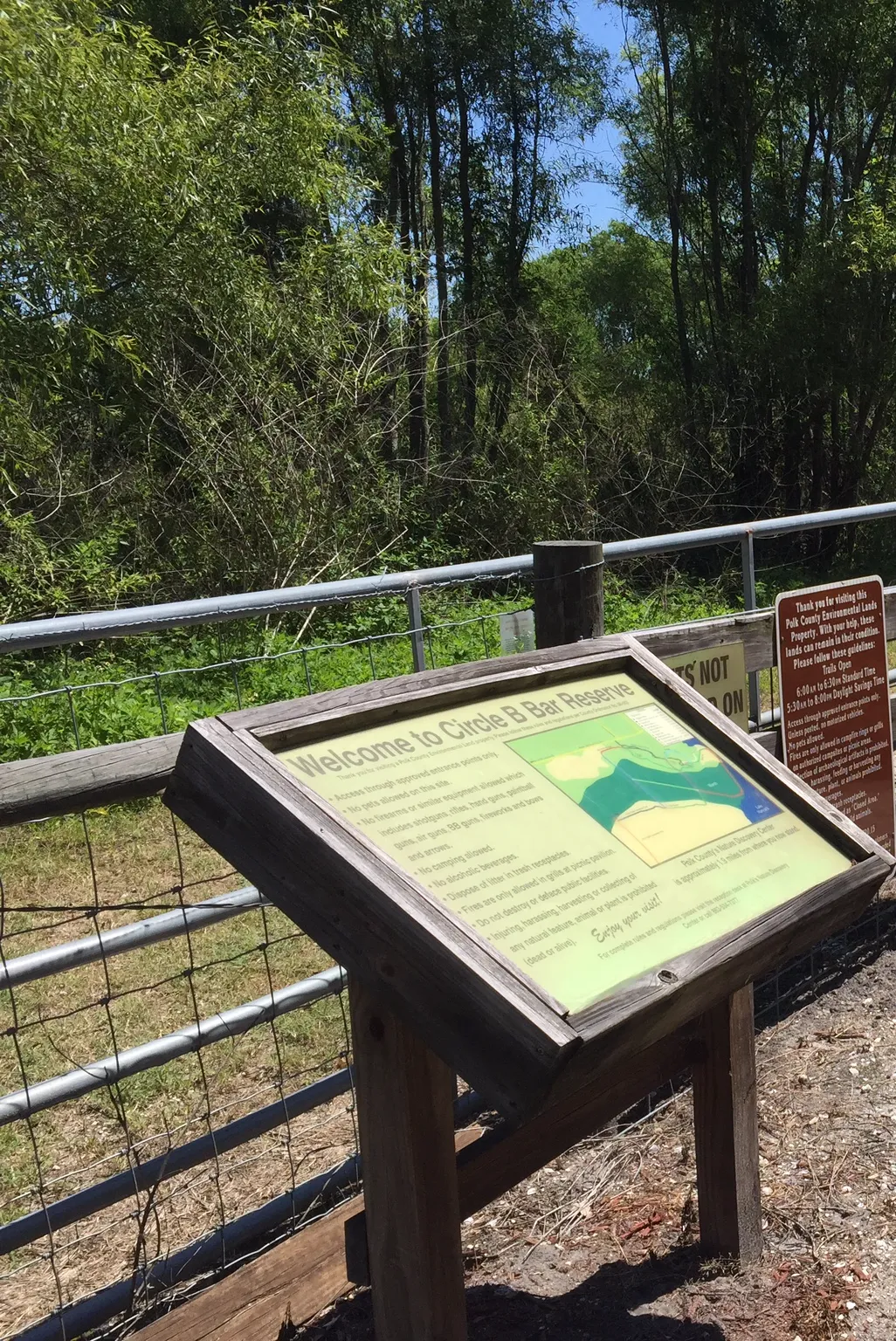 The entrance to the Circle B Bar Reserve from the Fort Fraser–Circle B Bar connector trail