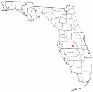 Location map of Hillcrest Heights, Florida (dot-on-map style)