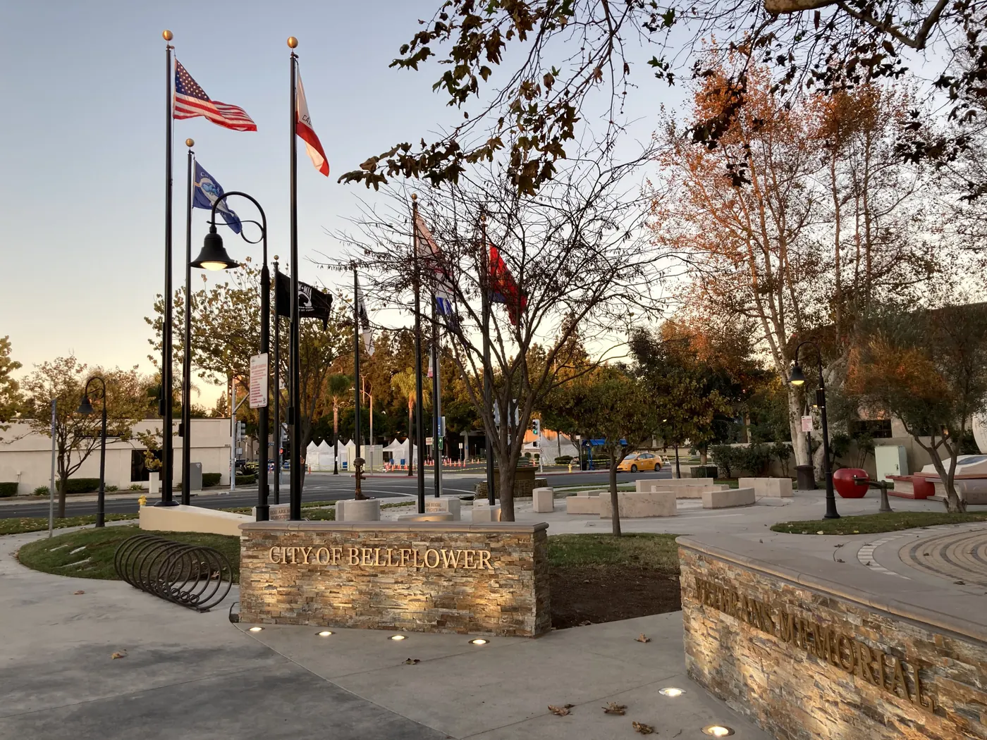 Bellflower Veteran's Memorial at Library Garden park
