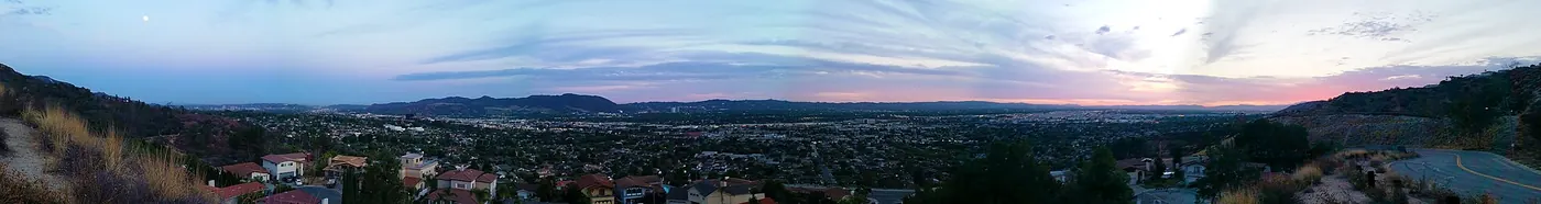 A panoramic composite of several shots of Burbank, California on June 30th. Taken with a Samsung Galaxy S5 and assembled in Photoshop. I do plan to go back up to this spot with a nicer camera