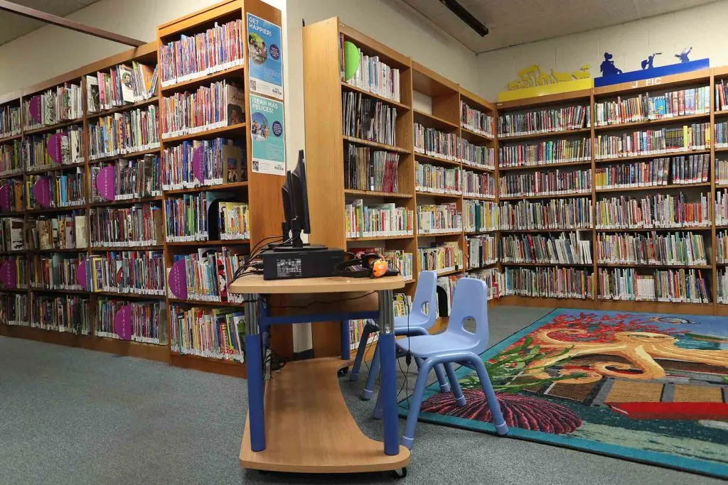 An inside view of the Charter Oak Library