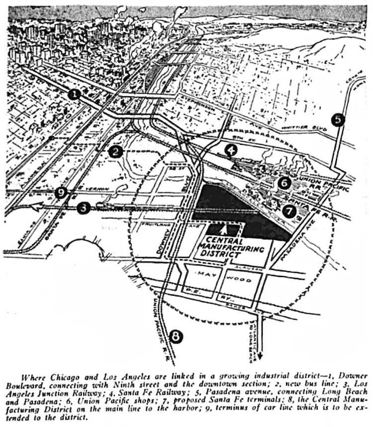 Los Angeles Central Manufacturing District map 1923