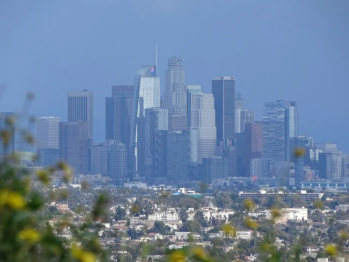View over Downtown from Baldwin Hills Scenic Overlook - Culver City - Los Angeles - California - USA