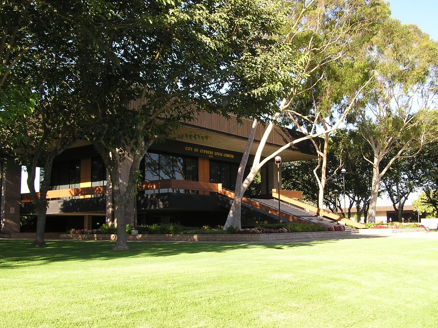 Cypress, California City Council Chamber, originally designed by William L. Pereira and Associates, located next to City Hall..