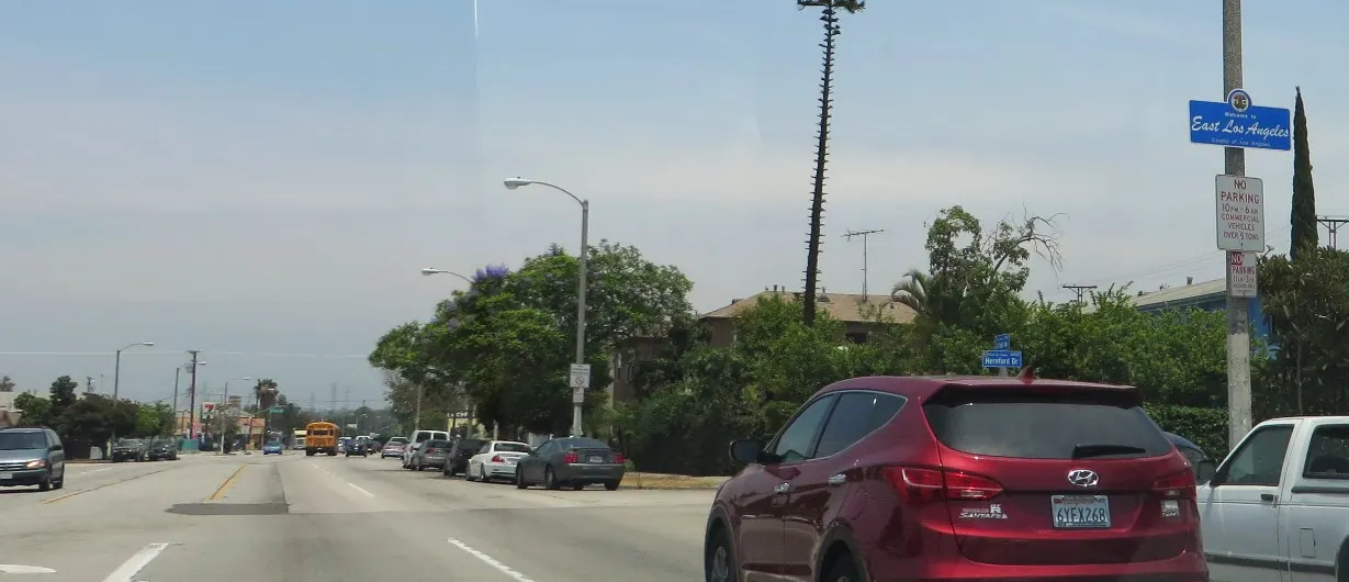 Welcome sign in East Los Angeles, California