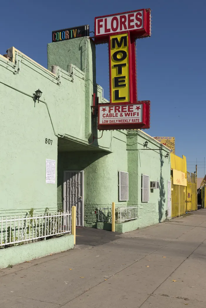 The Flores Motel in the Florence-Graham section of South Central Los Angeles, California