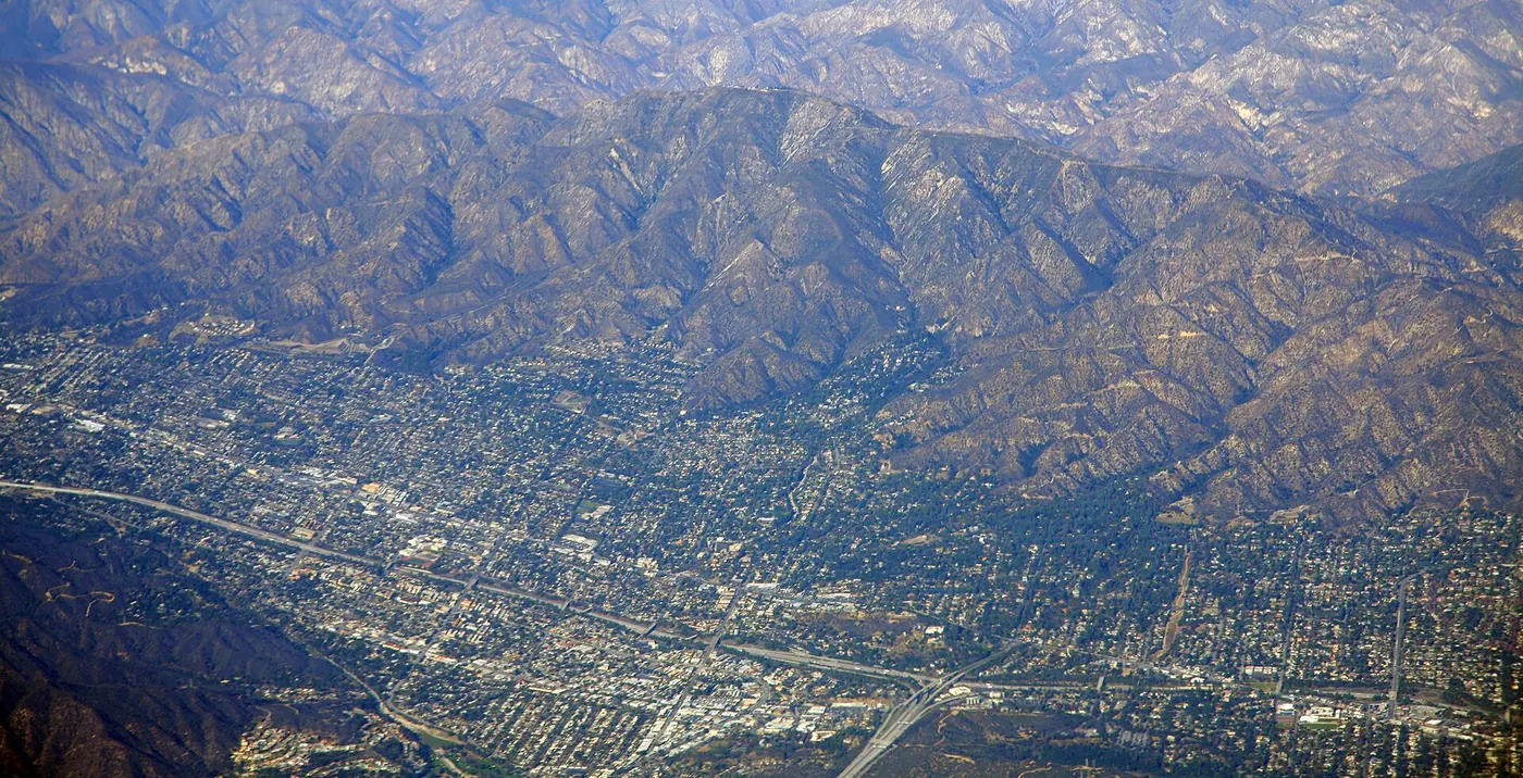 Mt. Lukens overlooking La Crecenta-Montrose, the 210 Freeway, and the Verdugo Mountains and Verdugo Valley — Los Angeles County, California