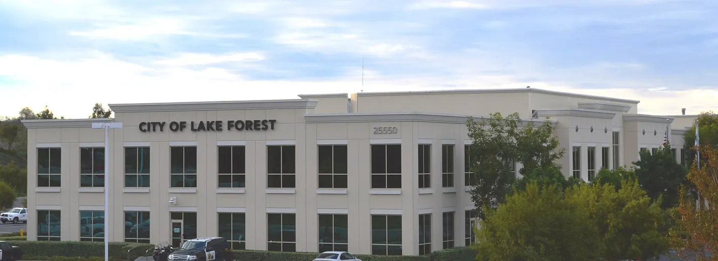 Lake Forest City Hall, California, U.S.A. The city does not own the building; it's part of a 5-building business park. A city-owned "Lake Forest Civic Center" is expected to open at a nearby location.
