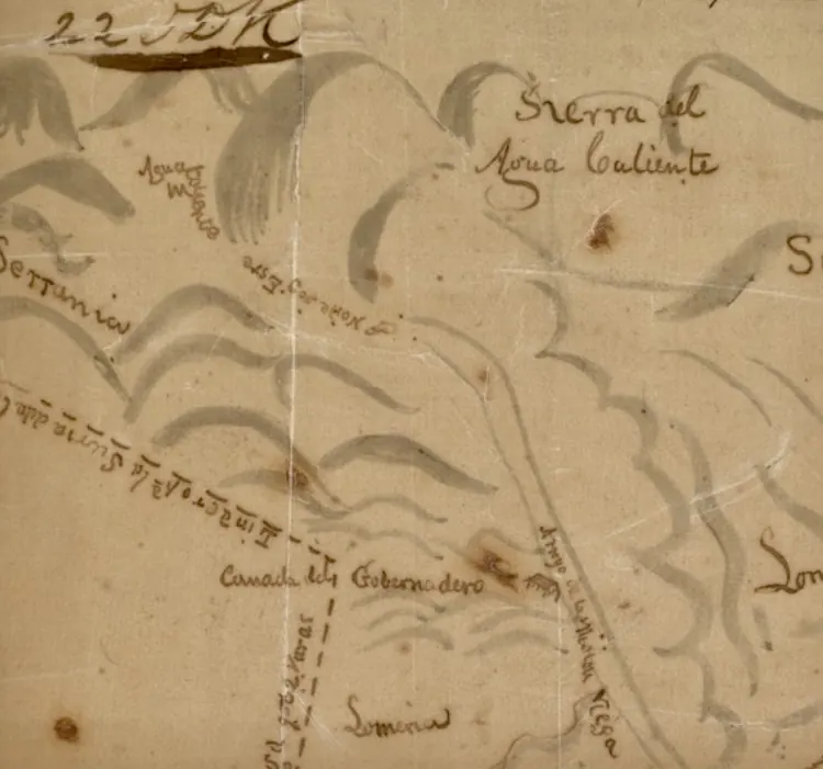 Agua caliente on Rancho Mission Viejo 1840s.