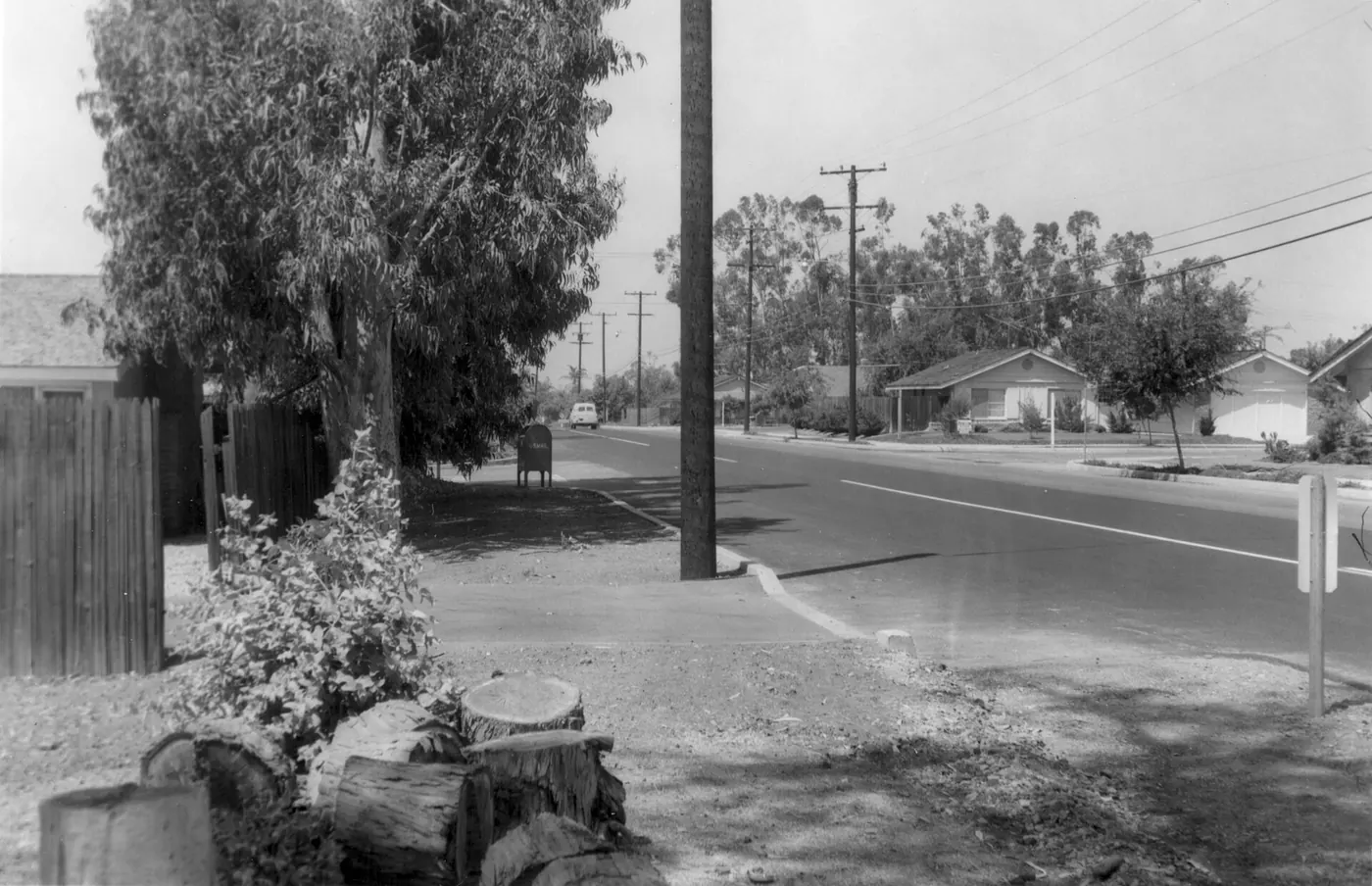 A corner between Fairhaven Ave. and Newhaven Dr. in North Tustin, 1960s.