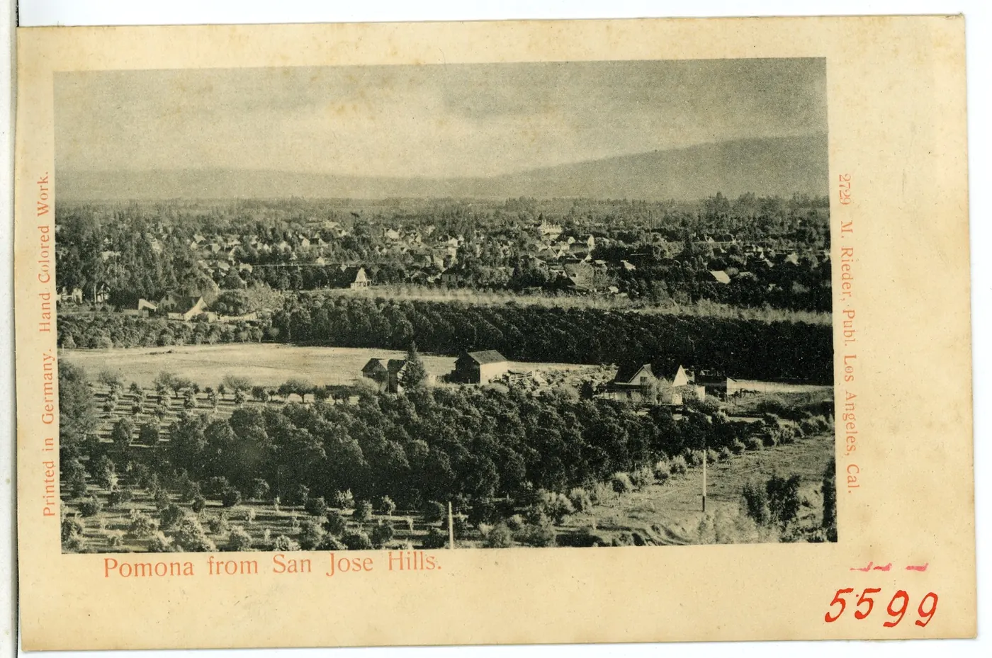 Pomona from the San Jose Hills, 1904
