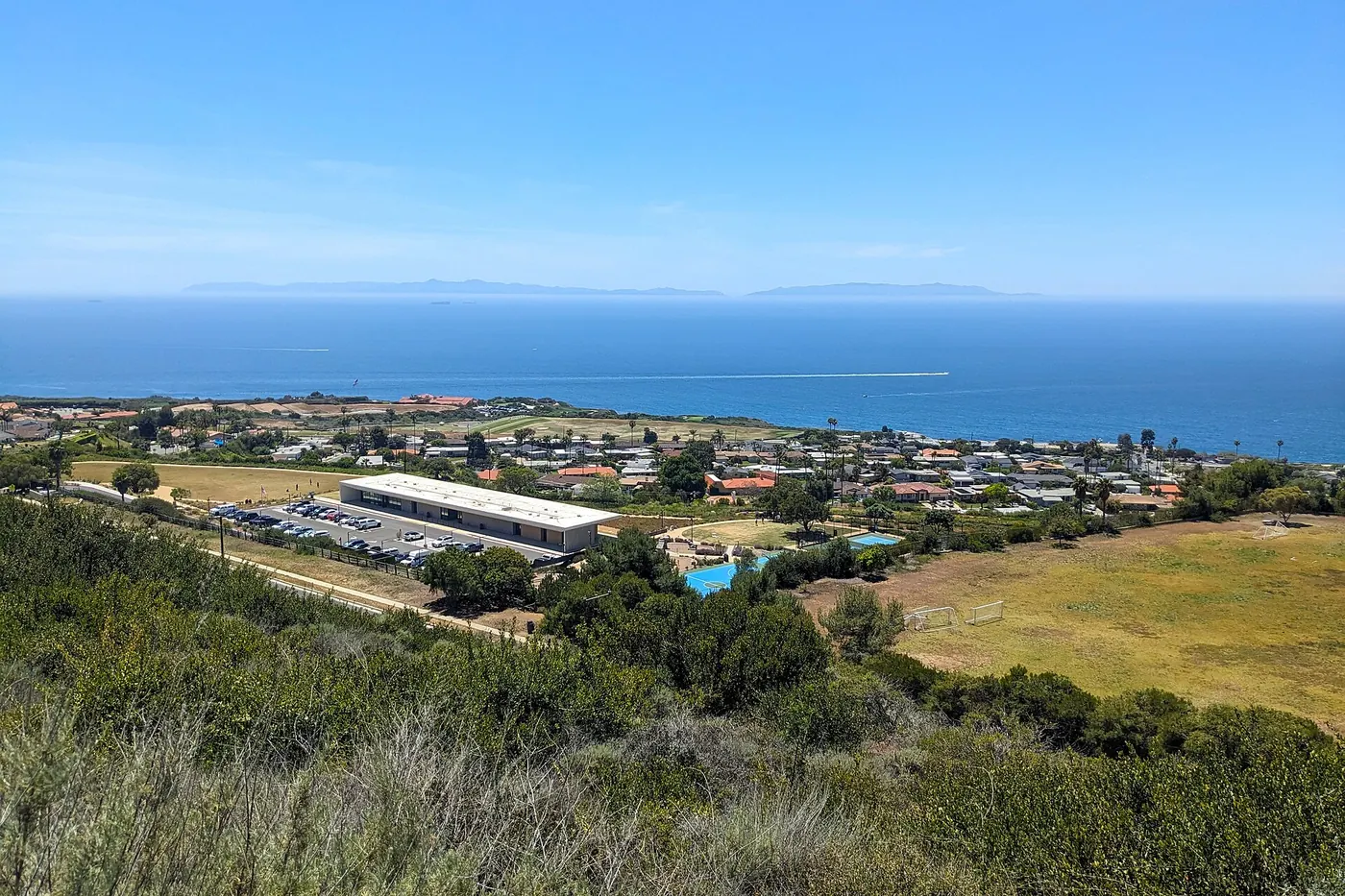 Ladera Linda Park from the Forrestal Reserve hiking trail, Rancho Palos Verdes