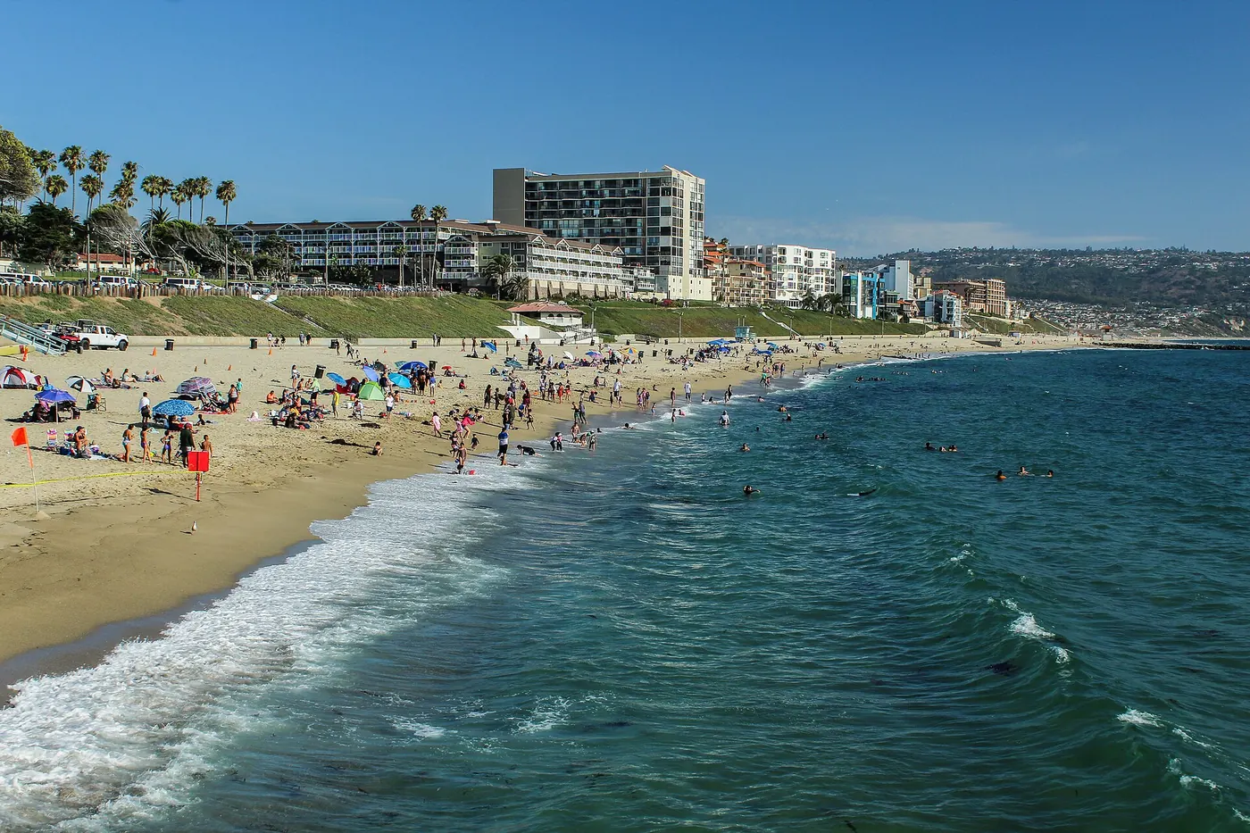 The shoreline of Redondo Beach, California