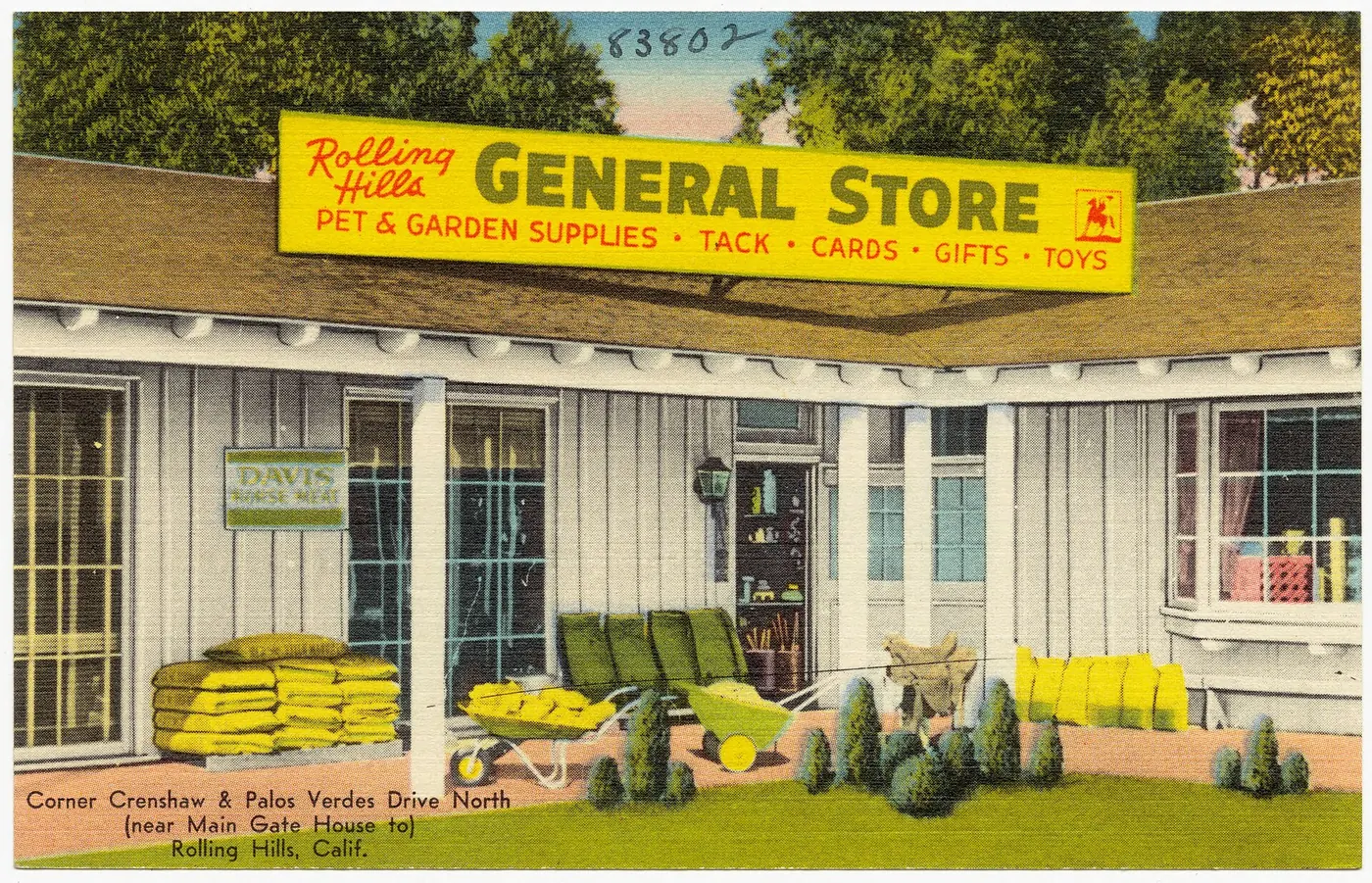 Historic view of the Rolling Hills General Store at Crenshaw and Palos Verdes Drive North