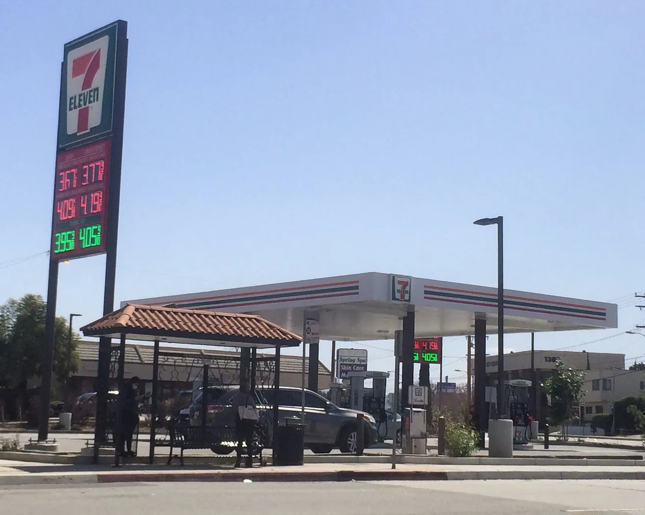 A 7-Eleven gas station in South San Gabriel, California