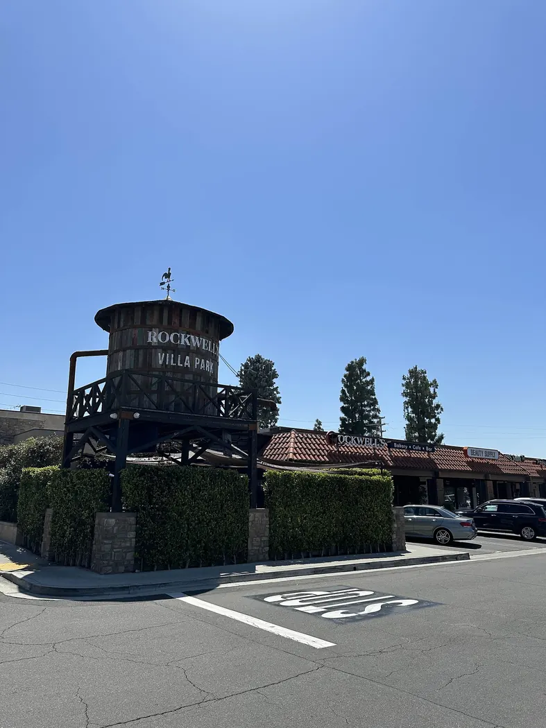 Town center around civics center in Villa park.