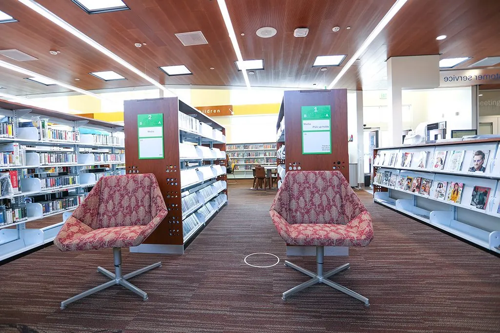 An inside view of the Los Nietos Library