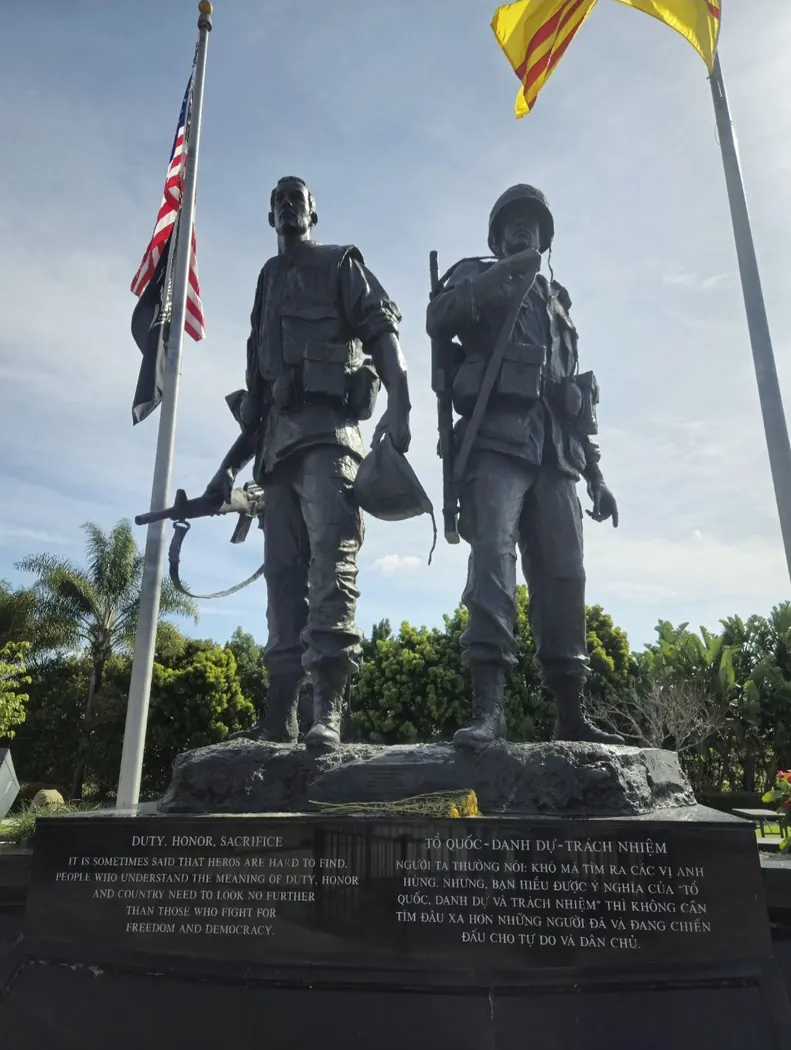 Statue at Westminster Vietnam War Memorial.