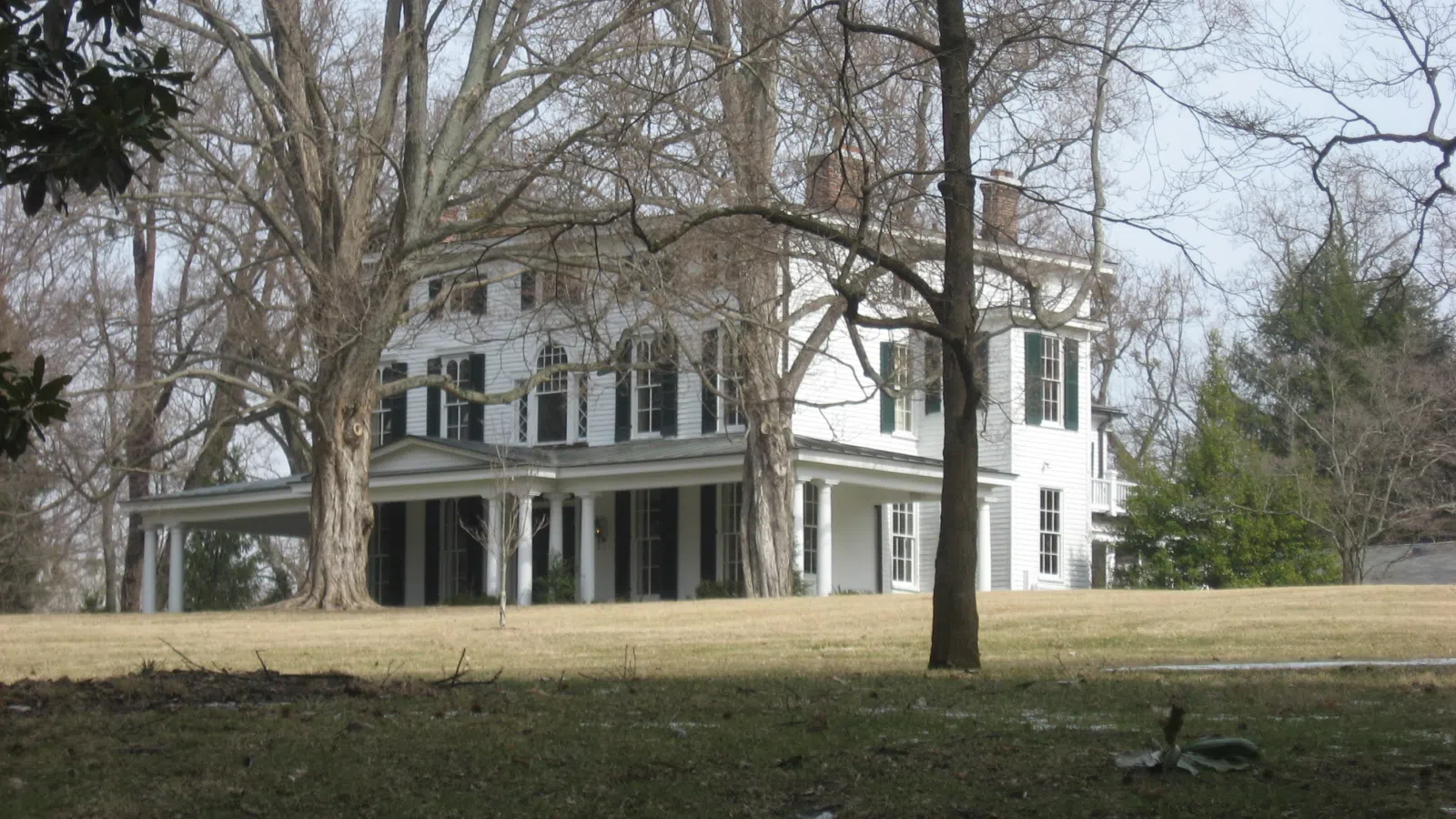 Front of the Edgewood estate house, located at 3605 Glenview Avenue in Glenview, Kentucky, United States. Built in 1868, it is listed on the National Register of Historic Places.