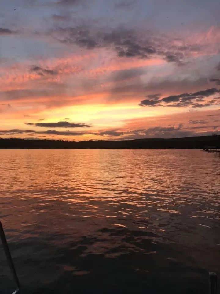 Sunset in July on Lake Wisconsin, Wisconsin. Taken on the bottom bay.