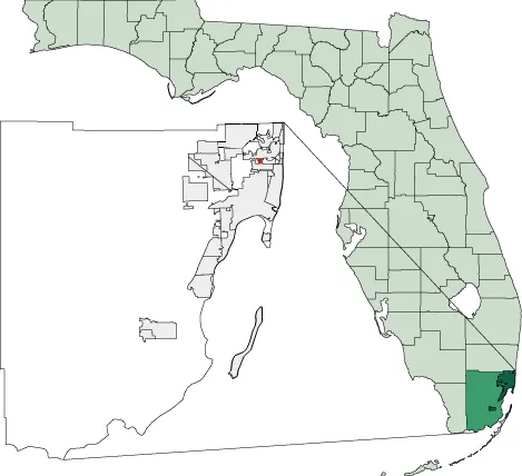 Locator map of Biscayne Park, Florida.
